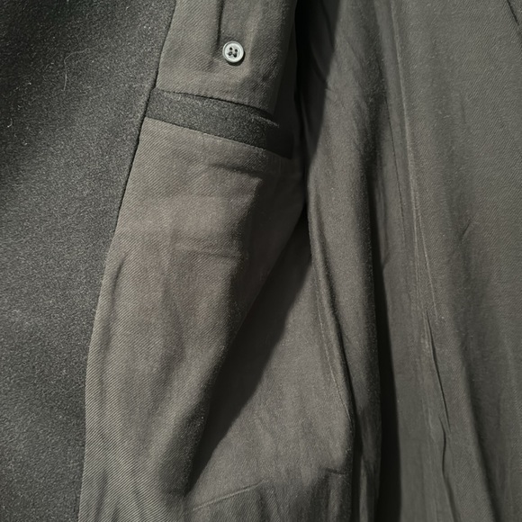 NWT All Saints Black Italian Cloth Wool Driver's Trench Coat Mid Length - Picture 9 of 10